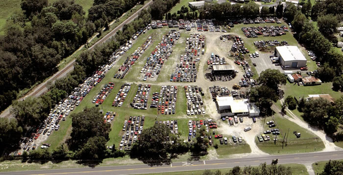 Ariel view of Central Florida Salvage Yard